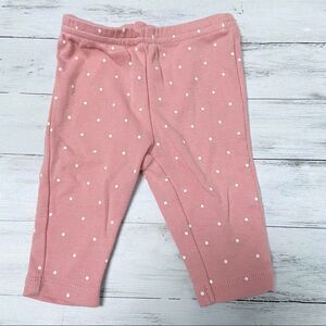 🍭6/$30 Carter’s blush pink polka dot pants leggings for baby girl - newborn